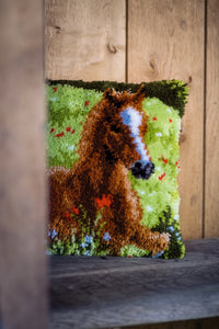Cushion Latch Hook Kit ~ Frisky Foal