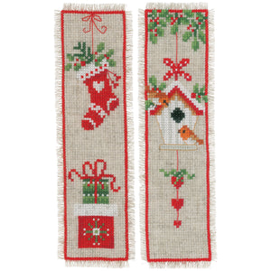 Bookmarks Counted Cross Stitch Kit ~ Christmas Motif Set of 2