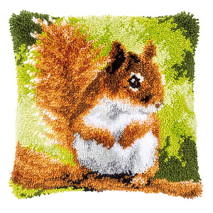 Cushion Latch Hook Kit ~ Kit Squirrel