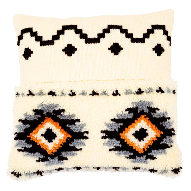 Cushion Latch Hook & Chain Stitch Kit ~ Ethnic Print
