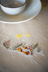 Tablecloth Embroidery Kit ~ Winter Landscape with Star