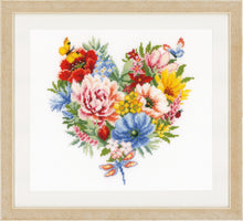 Load image into Gallery viewer, Counted Cross Stitch Kit ~ Heart of Flowers