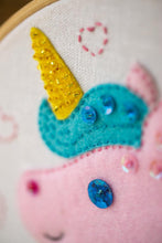 Load image into Gallery viewer, Embroidery Kit with Hoop ~ Unicorn