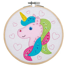 Load image into Gallery viewer, Embroidery Kit with Hoop ~ Unicorn