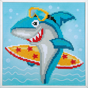 Diamond Painting Kit ~ Surfing Shark