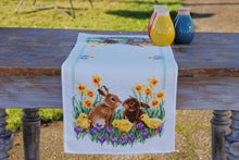 Load image into Gallery viewer, Counted Cross Stitch Kit ~ Runner Rabbits with Chicks
