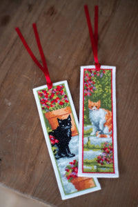 Counted Cross Stitch Kit ~ Bookmark Cats Set of 2