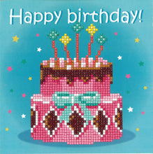 Load image into Gallery viewer, Greeting Card Kit Diamond Painting ~ Birthday Cake