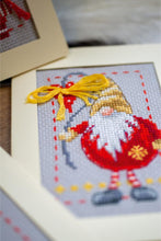 Load image into Gallery viewer, Counted Cross Stitch Kit ~ Greetings Cards Christmas Gnomes Set of 3