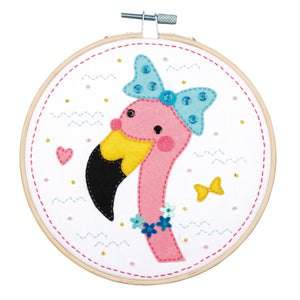Felt Craft Kit with Frame ~ Flamingo