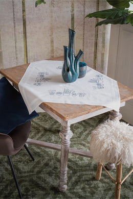 Tablecloth Embroidery Kit ~ Houseplants