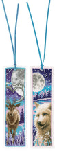 Load image into Gallery viewer, Counted Cross Stitch Kit Bookmark ~ Wolf and Deer with Moon Set of 2