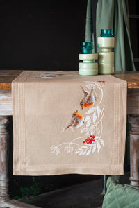 Table Runner Embroidery Kit ~ Robins in Winter