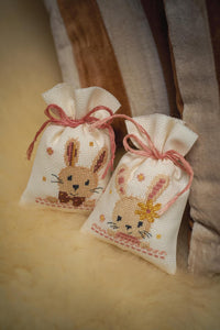 Counted Cross Stitch Kit Gift Bags ~ Sweet Bunnies Set of 2
