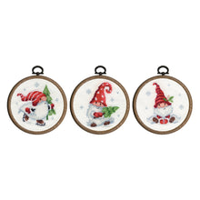 Load image into Gallery viewer, Counted Cross Stitch Kit Miniatures ~ Christmas Gnomes Set of 3