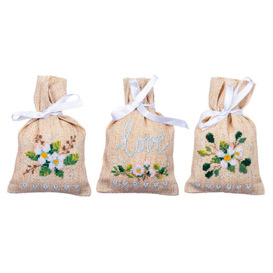 Counted Cross Stitch Kit Gift Bags ~ Love Set of 3