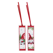 Load image into Gallery viewer, Counted Cross Stitch Kit Bookmark ~ Christmas Gnomes Set of 2