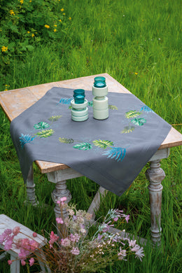 Tablecloth Embroidery Kit ~ Botanical Leaves