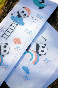 Counted Cross Stitch Kit ~ Height Chart Panda Bears Go to Sleep