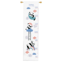 Load image into Gallery viewer, Counted Cross Stitch Kit ~ Height Chart Panda Bears Go to Sleep