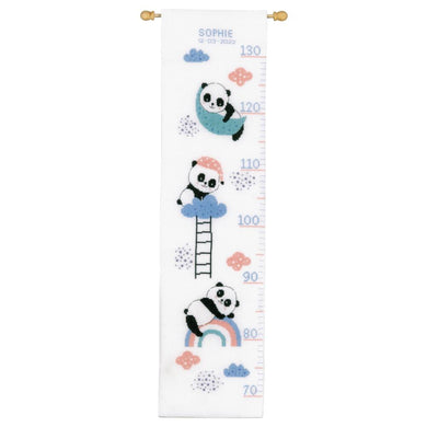 Counted Cross Stitch Kit ~ Height Chart Panda Bears Go to Sleep