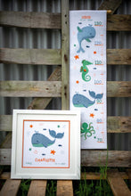 Load image into Gallery viewer, Counted Cross Stitch Kit ~ Height Chart Whales Fun