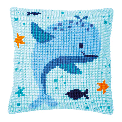 Cushion Cross Stitch Kit ~ Whales Fun