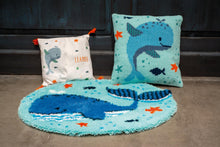 Load image into Gallery viewer, Rug Shaped Latch Hook Kit ~ Whales Fun