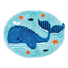 Load image into Gallery viewer, Rug Shaped Latch Hook Kit ~ Whales Fun