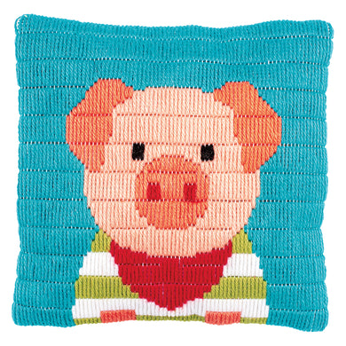 Cushion Long Stitch Kit ~ Little pig