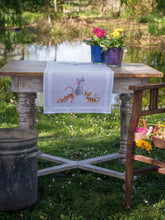 Load image into Gallery viewer, Table Runner Embroidery Kit ~ Striped Cats