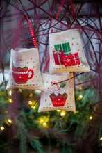 Load image into Gallery viewer, Counted Cross Stitch Kit ~ Draw String Gift Bags Christmas Motifs Set of 3