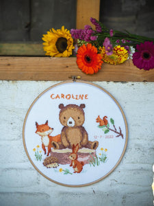 Counted Cross Stitch Kit with Hoop ~ Forest Animals