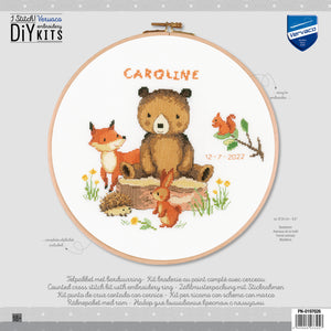 Counted Cross Stitch Kit with Hoop ~ Forest Animals