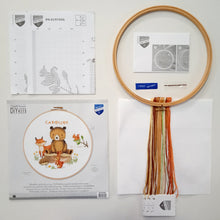 Load image into Gallery viewer, Counted Cross Stitch Kit with Hoop ~ Forest Animals