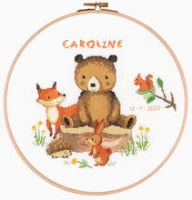 Load image into Gallery viewer, Counted Cross Stitch Kit with Hoop ~ Forest Animals