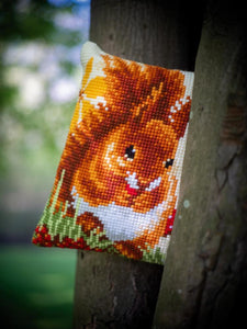 Cushion Cross Stitch Kit ~ Squirrel in Autumn