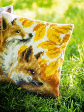 Load image into Gallery viewer, Cushion Cross Stitch Kit ~ Foxes in Autumn