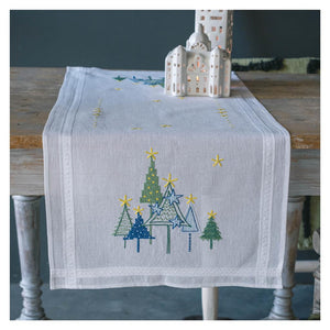 Modern Pine Trees Table Runner Embroidery Kit