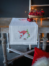 Load image into Gallery viewer, Table Runner Embroidery Kit ~ Christmas Gnomes