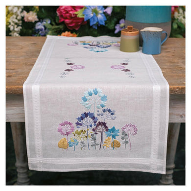 Allium in Blue and Purple Table Runner Embroidery Kit