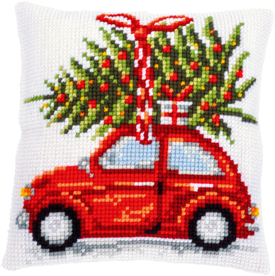 Cushion Cross Stitch Kit ~ Christmas Car