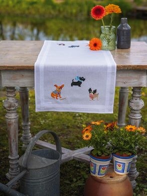 Table Runner Embroidery Kit ~ Doggies