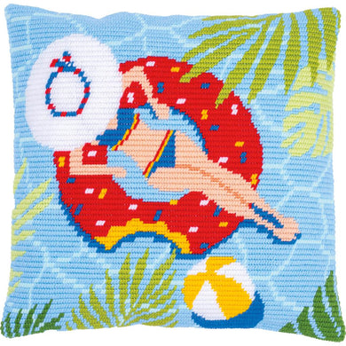 Angled Clamping Long Stitch Cushion Kit ~ Swimming Pool