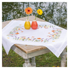 Load image into Gallery viewer, Tablecloth Embroidery Kit ~ Lavender and Field Flowers