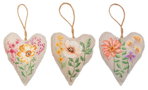 Counted Cross Stitch Kit ~ Deco Heart Wildflowers Set of 3