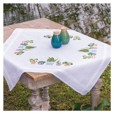 House Plants Tablecloth Embroidery Kit