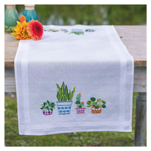House Plants Table Runner Embroidery Kit