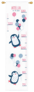 Counted Cross Stitch Kit ~ Height Chart Hello Penguin