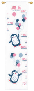 Counted Cross Stitch Kit ~ Height Chart Hello Penguin